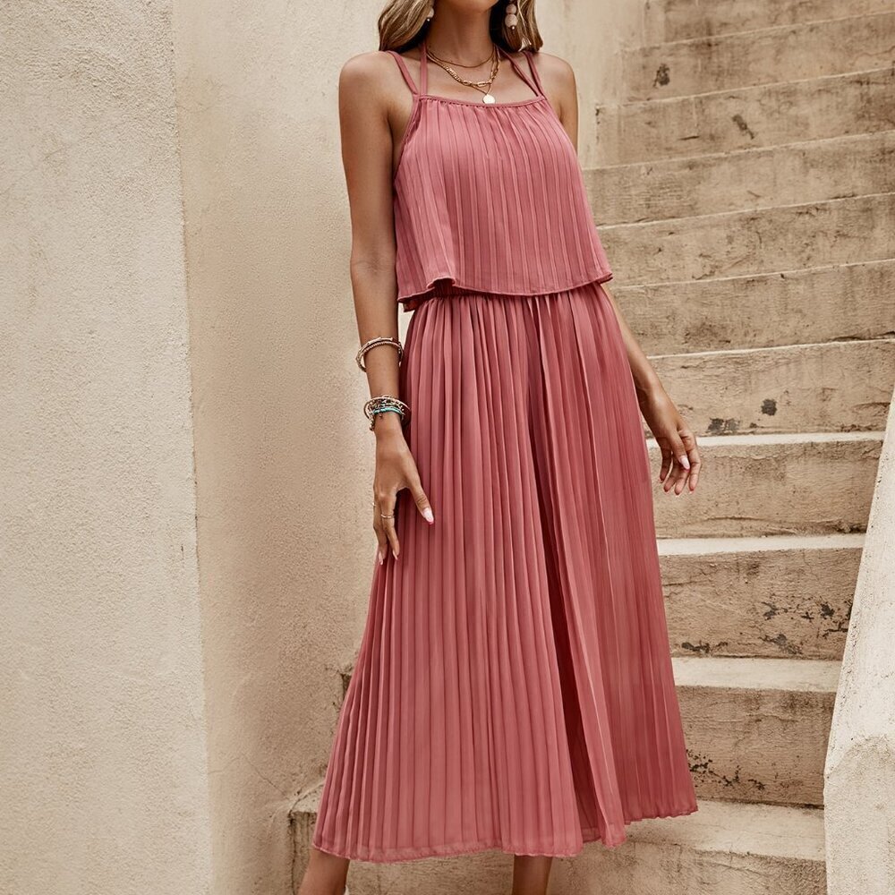 Redwood Casual Women's Floral Pleated French Romantic Vacation Pants Set - Picture 3 of 6